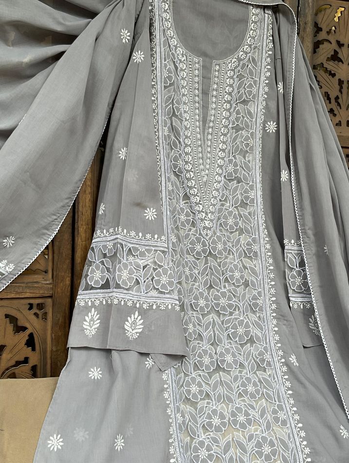 Ensemble kurta et dupatta élégant en mulmul