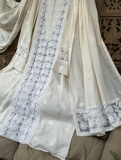 Ensemble Kurta Dupatta intemporel en Mulmul