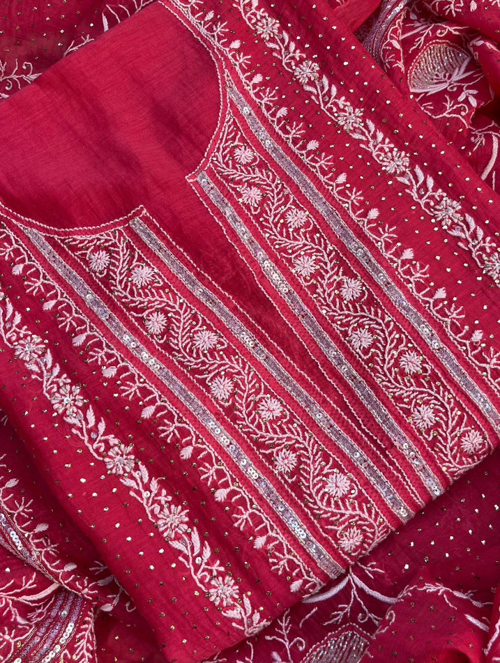 Pure Mulmul Chikankari Ensemble