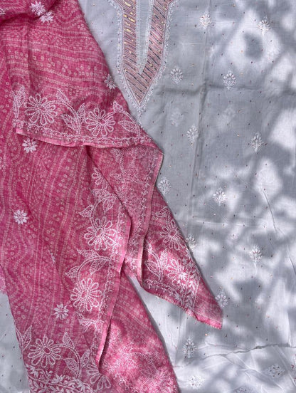 Kurta en coton avec dupatta Kota Leheriya