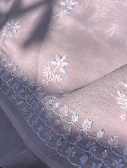 Kurta en voile de pur coton Chikankari