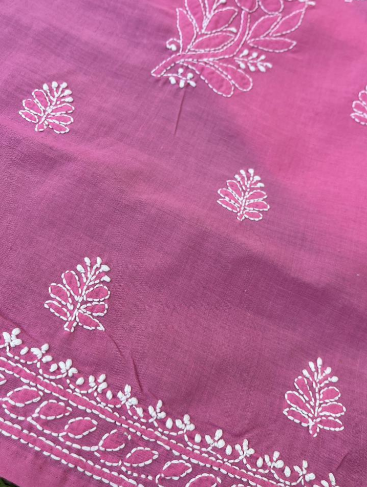 Kurta en voile de pur coton Chikankari