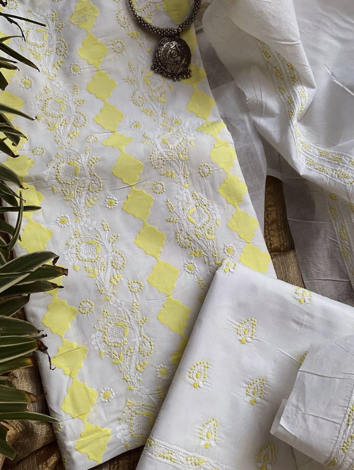 Breezy Cotton Voile Chikankari Set