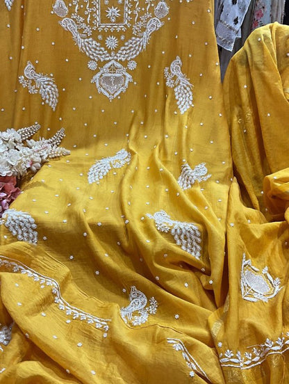 Ensemble Kurta Dupatta Mulmul Chikankari