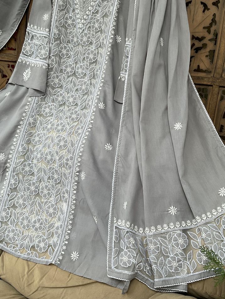 Ensemble kurta et dupatta élégant en mulmul