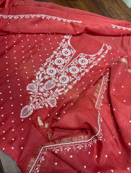 Elegant Mulmul Chikankari Ensemble