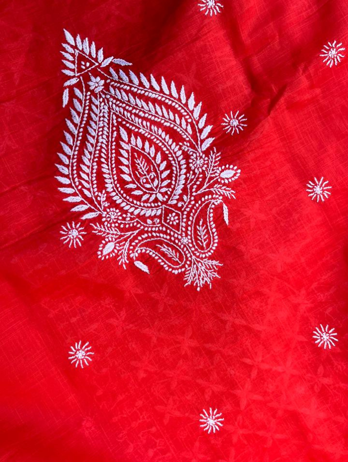 Kurta classique en voile de coton Chikankari