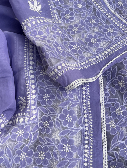Unstitched Cotton Chikankari Set