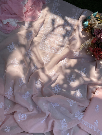 Cotton Voile 3-Piece Chikankari Set