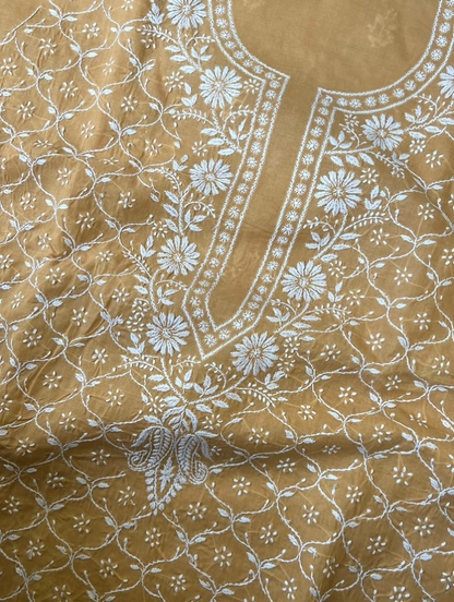 Kurta en voile de coton Chikankari