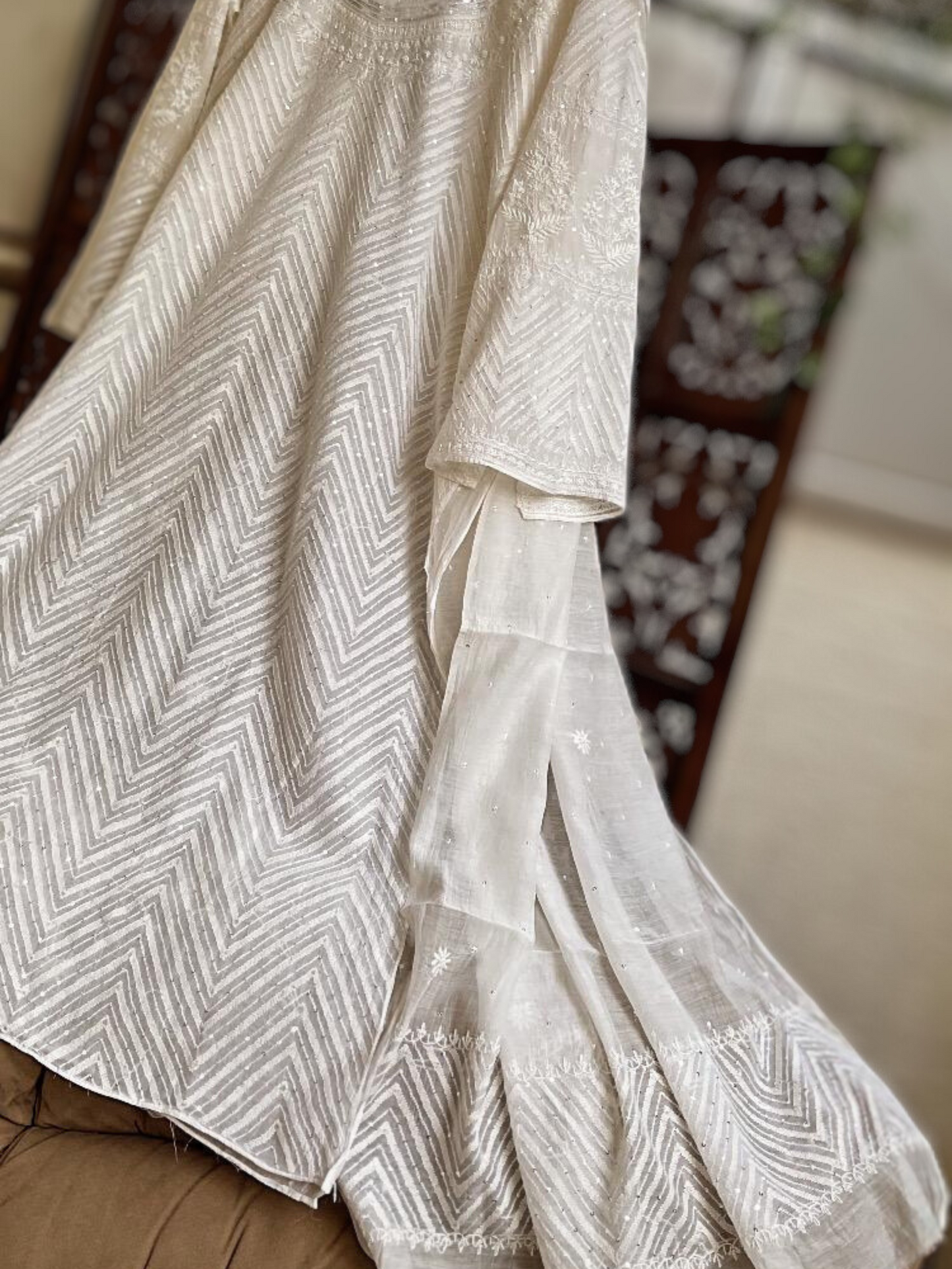 Elegant Mulmul Chanderi Ensemble