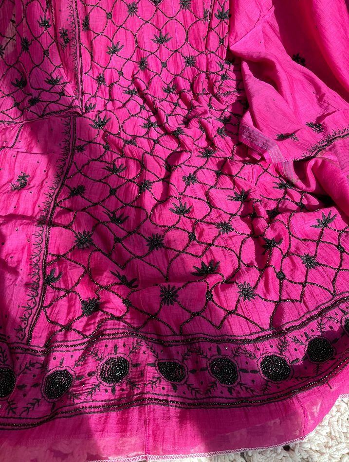 Ensemble élégant en mousseline de coton Chikankari