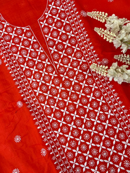 Kurta classique en voile de coton Chikankari