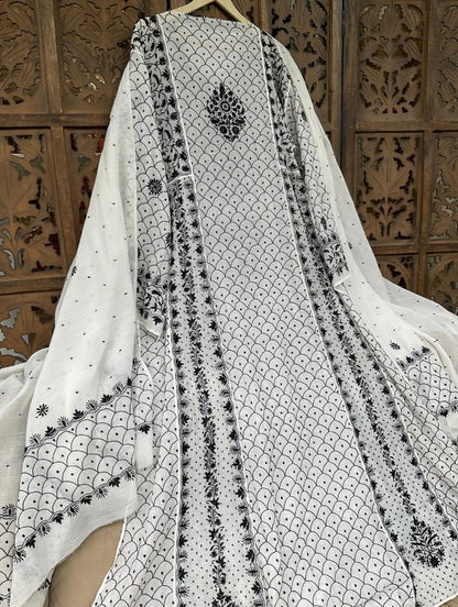 Ensemble Anarkali Élégant en Mulmul