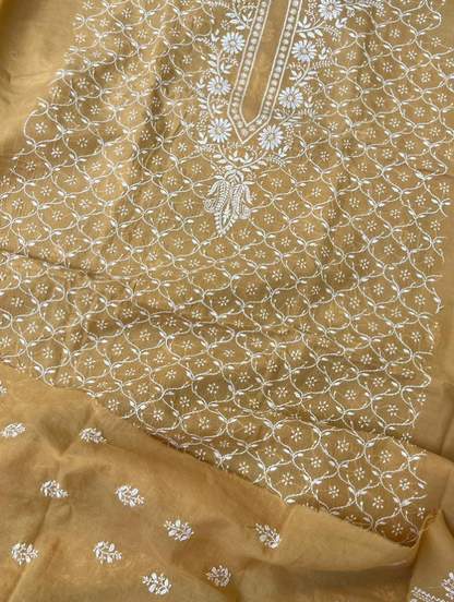 Kurta en voile de coton Chikankari