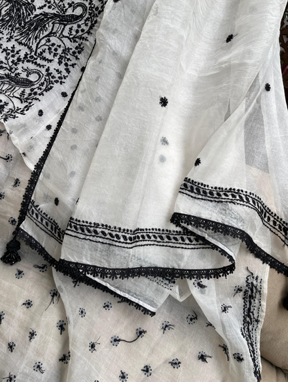 Exquisite Silk Organza Chikankari Ensemble
