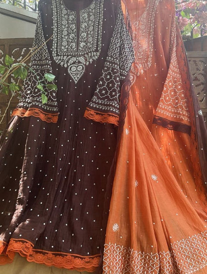 Ensemble intemporel en Chikankari de Mulmul