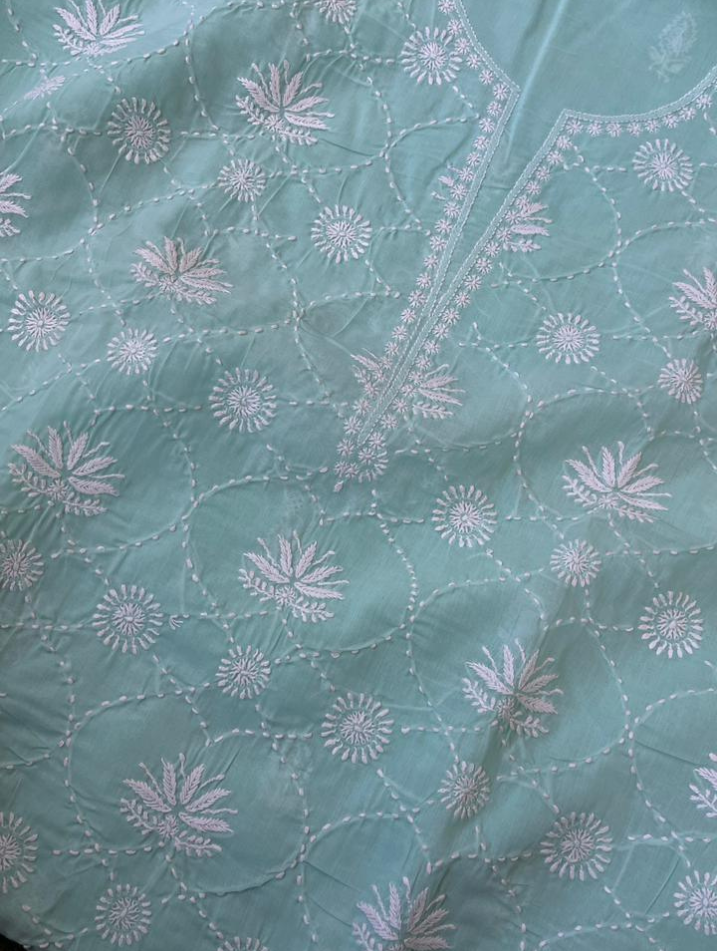 Kurta Chikankari en voile de coton élégant