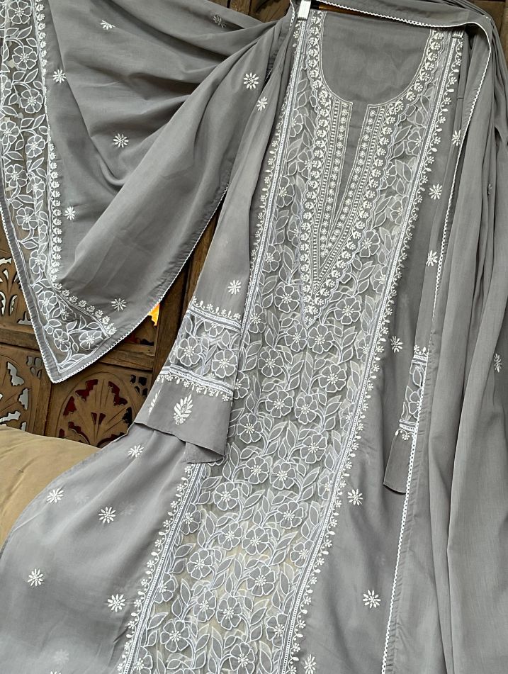 Ensemble kurta et dupatta élégant en mulmul