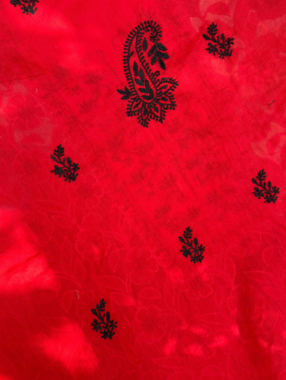 Elegant Unstitched Cotton Chikankari Set