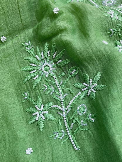 Ensemble Élégant en Mulmul Chikankari