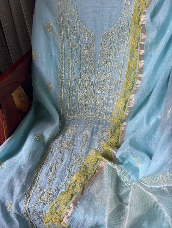 Ensemble trois pièces Breezy Mulmul Chikankari