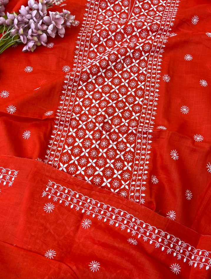 Kurta classique en voile de coton Chikankari