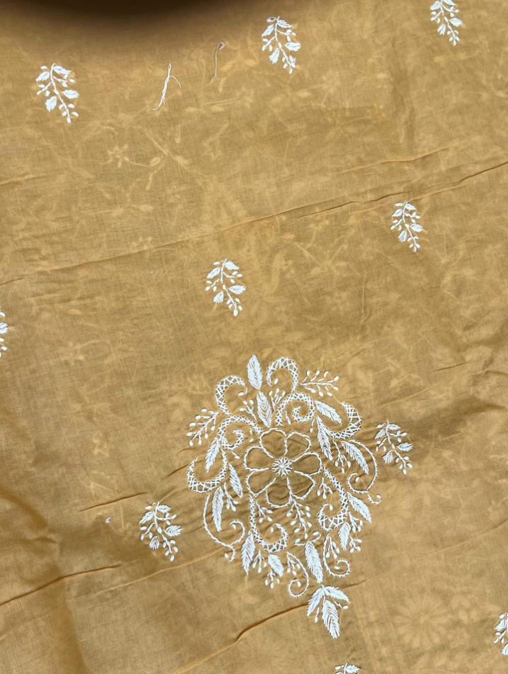 Kurta en voile de coton Chikankari