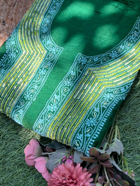 Kurta en voile de coton pur Chikankari