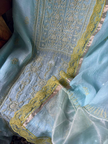 Ensemble trois pièces Breezy Mulmul Chikankari
