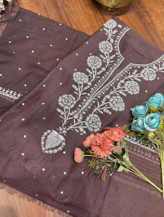 Elegant Mulmul Chikankari Ensemble