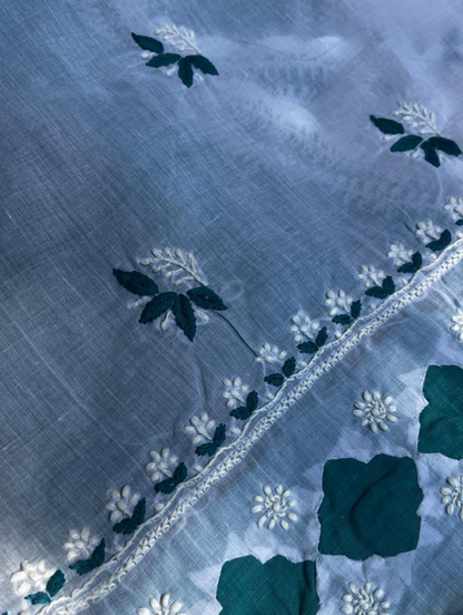Ensemble Chikankari en Voile Pur Coton