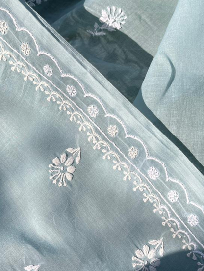 Ensemble chikankari élégant en voile de coton