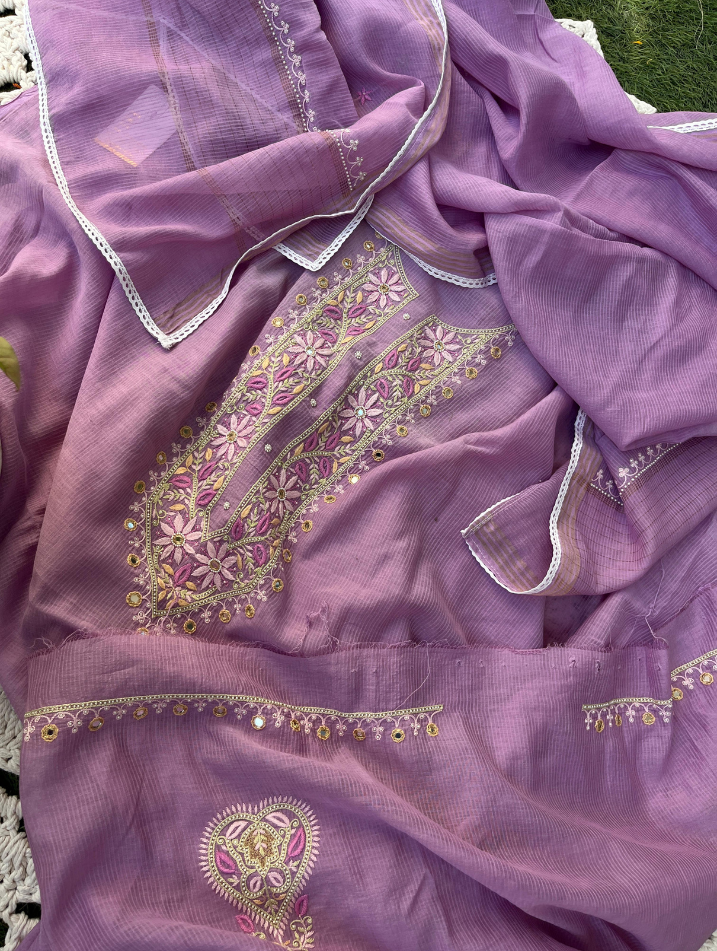 Ensemble artisanal Mulmul Maheshwari