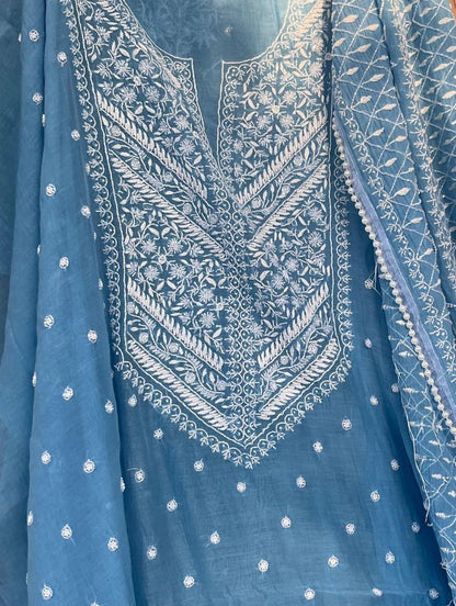 Ensemble élégant en Mulmul Chikankari