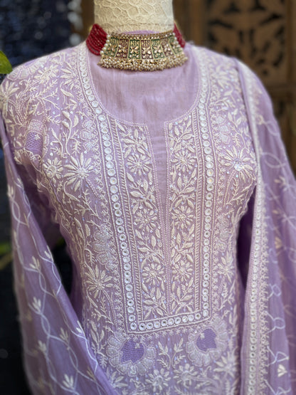 straight kurta set with heavy dupatta