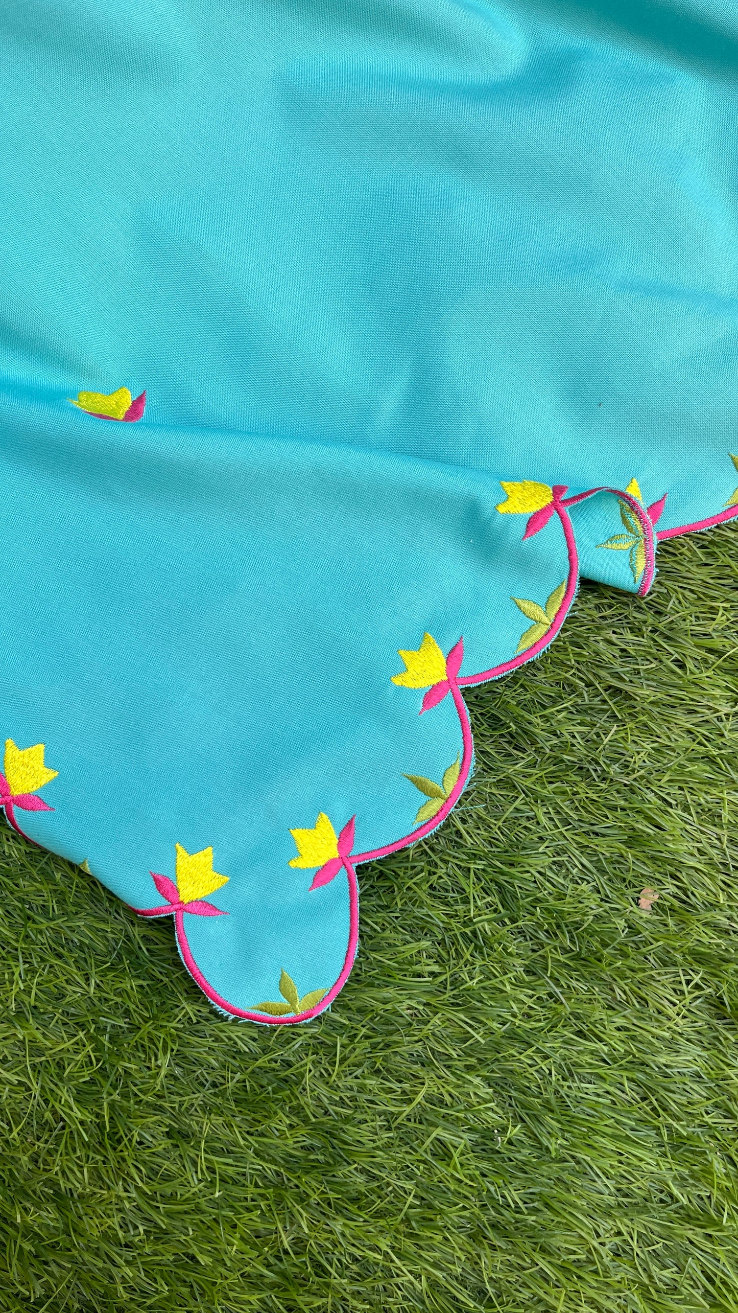 Sky-blue Boolan kurta set