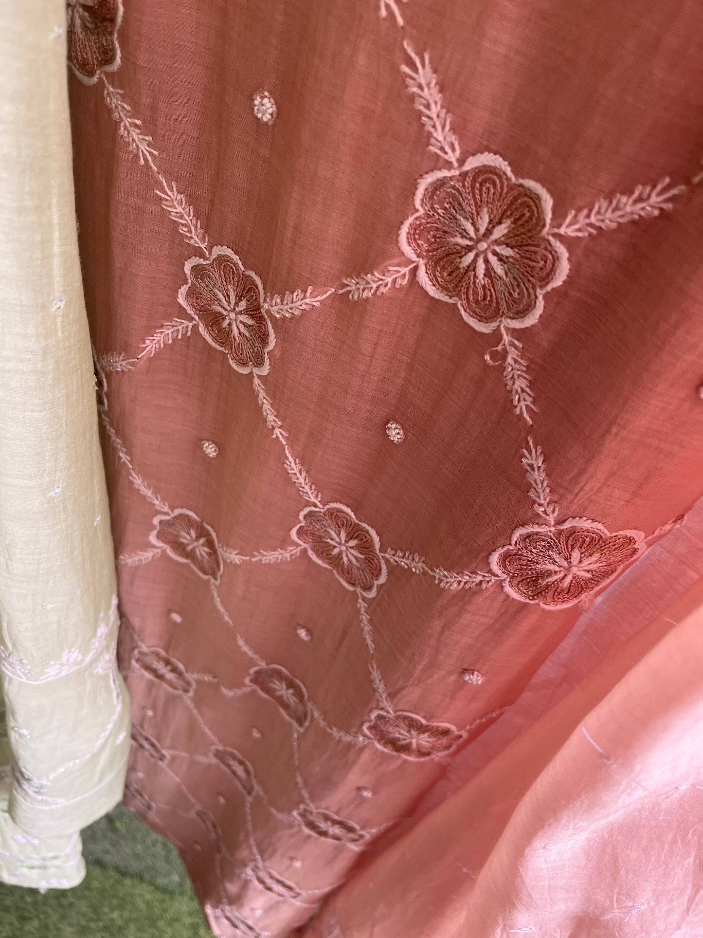 Paris Mulmul Suit Set with Resham Thread Embroidery & Elegant Dupatta (Set of 3) (Unstitched)