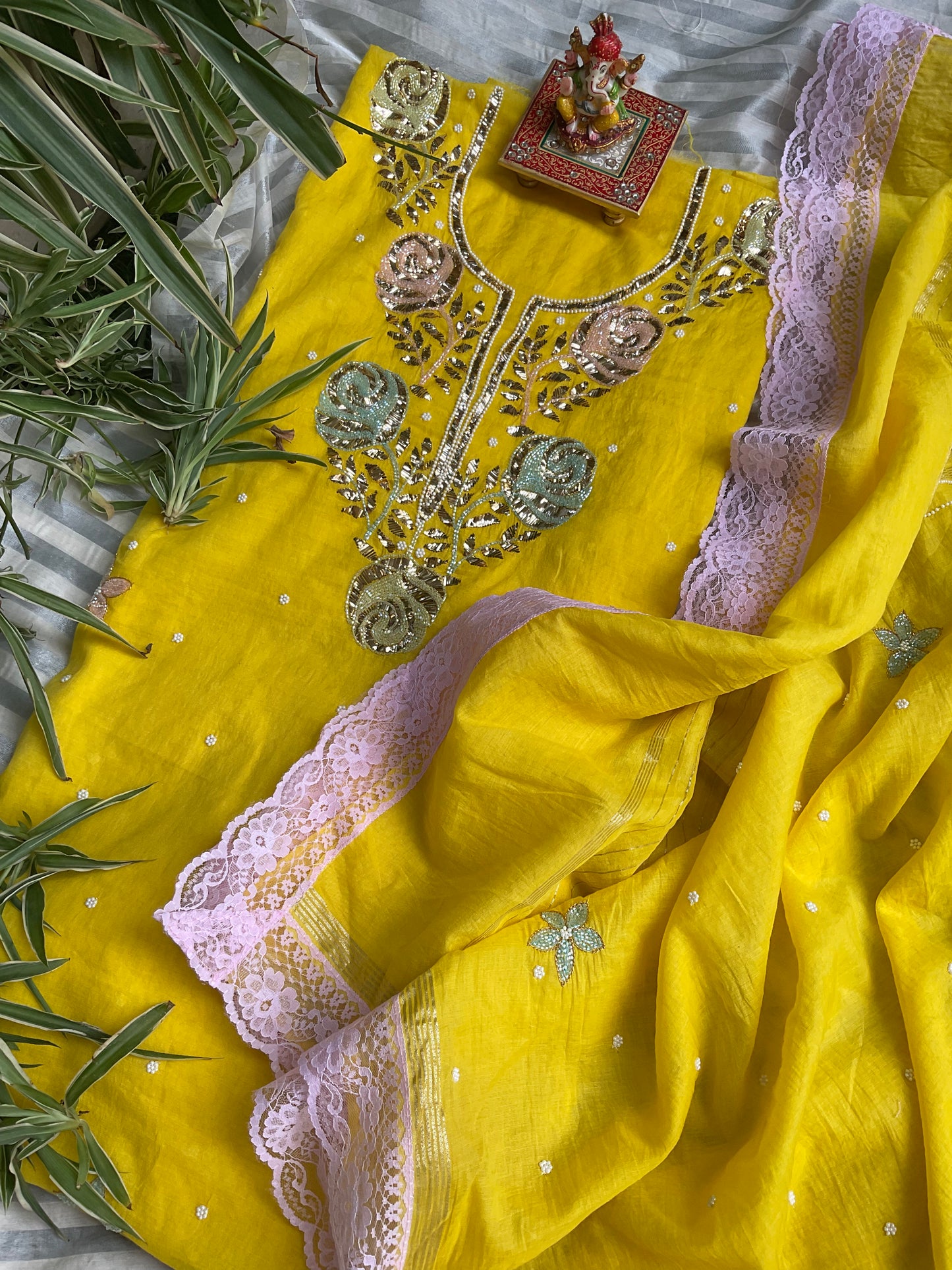 Mulmul Chanderi Kurta and Dupatta Set