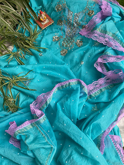 Mulmul Chanderi Kurta and Dupatta Set