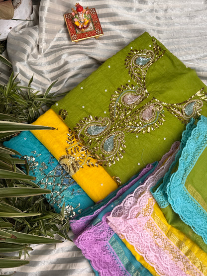 Mulmul Chanderi Kurta and Dupatta Set