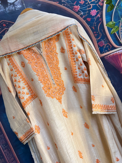 A Line Suit with Organza Dupatta