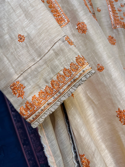 A Line Suit with Organza Dupatta