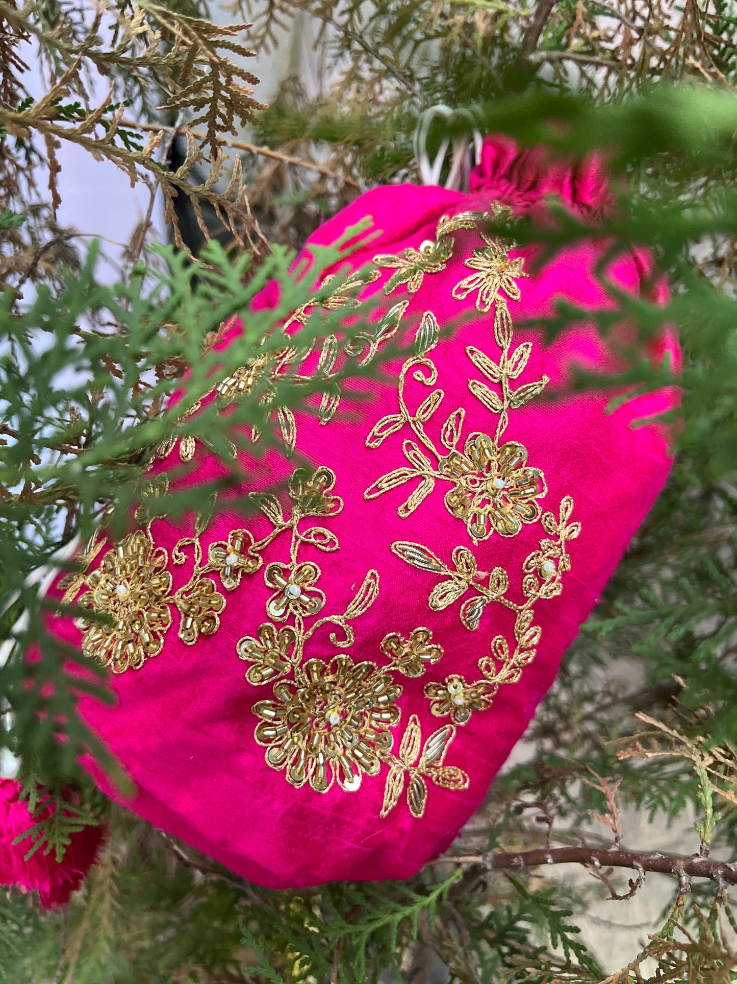 Neon pink pure crepe kurta set