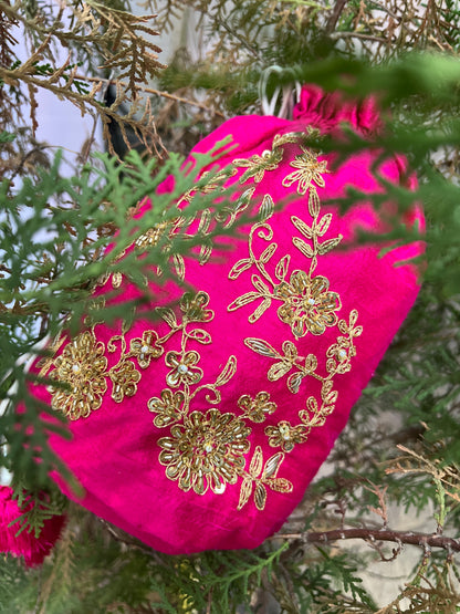 Neon pink pure crepe kurta set