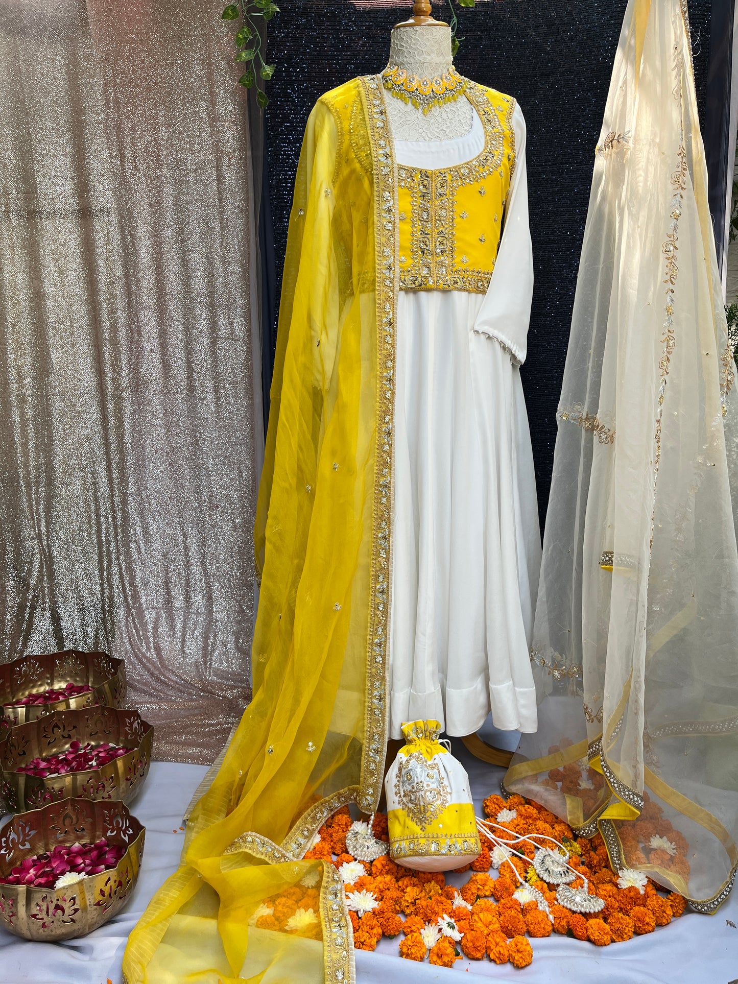 Ivory Glow Anarkali Set