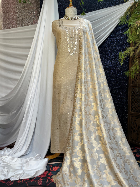 Pure Tissue Kurta with Pure Banarasi Silk Dupatta