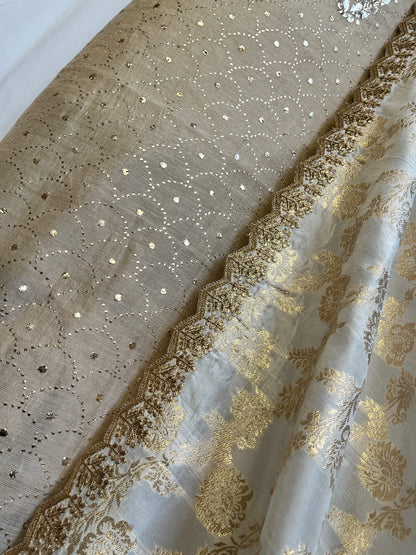 Pure Tissue Kurta with Pure Banarasi Silk Dupatta