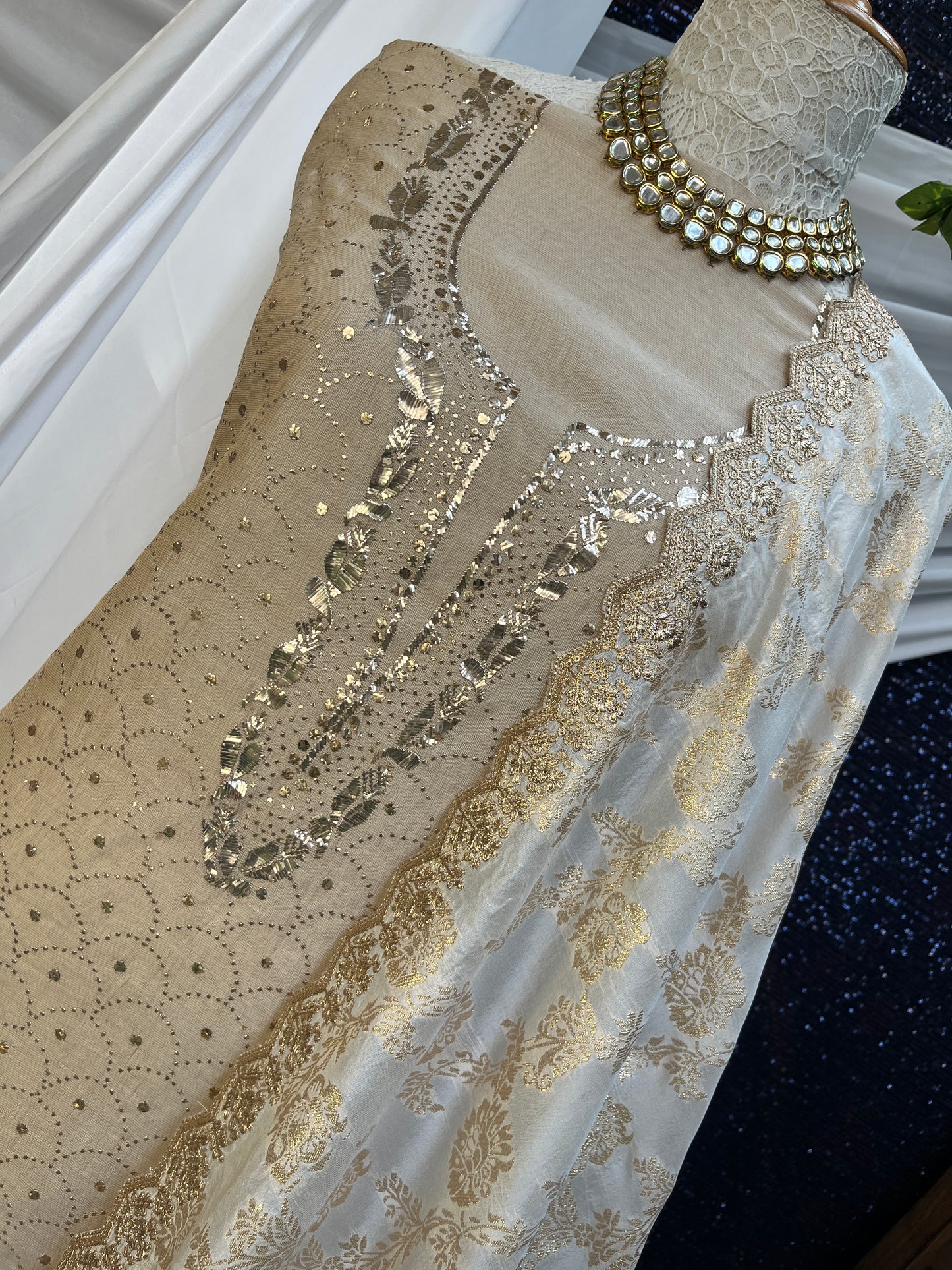 Pure Tissue Kurta with Pure Banarasi Silk Dupatta