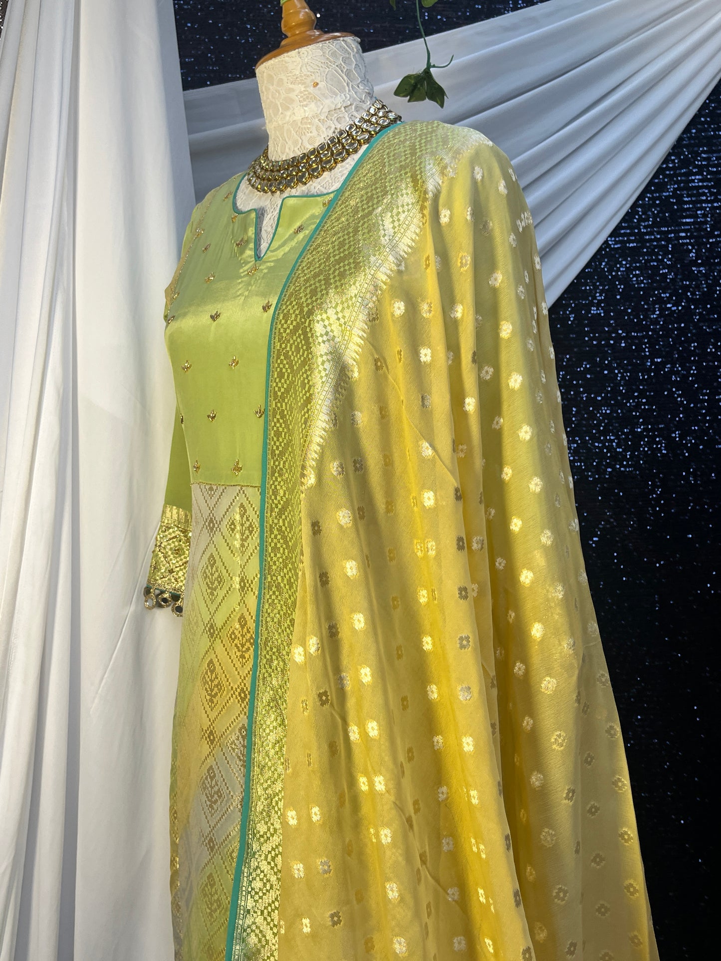 Georgette Khaddi Banarasi silk kurta set